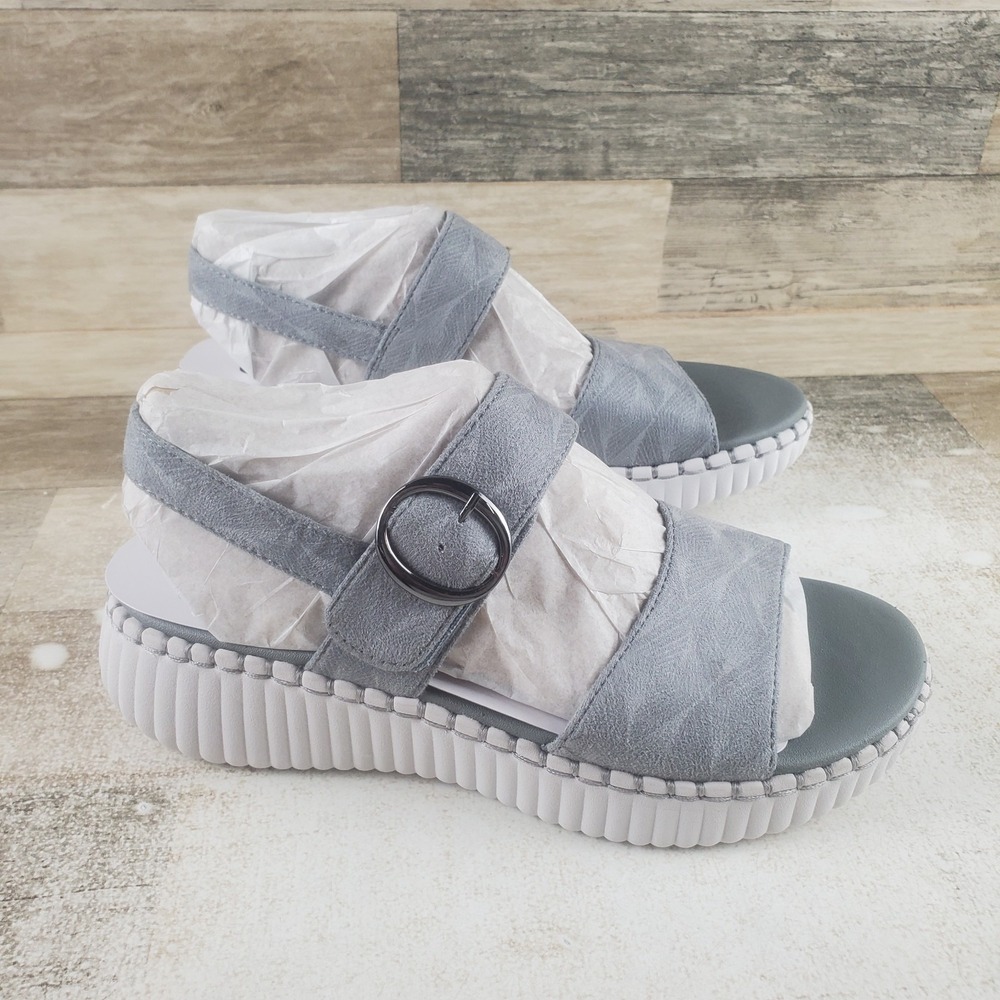 SKECHERS Illusion of Love Sandals Womens Sz 9 Gray Strap
